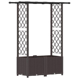 vidaXL Letto Rialzato con Griglia e Tetto Marrone 124,5 x 40 x 136 cm