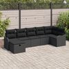 vidaXL Set di divani con cuscino 7 pcs Nero polyrattan