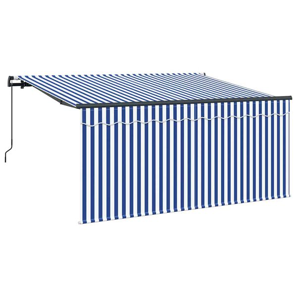 vidaXL Tenda Retrattile Blu e Bianco 300 x 200 cm