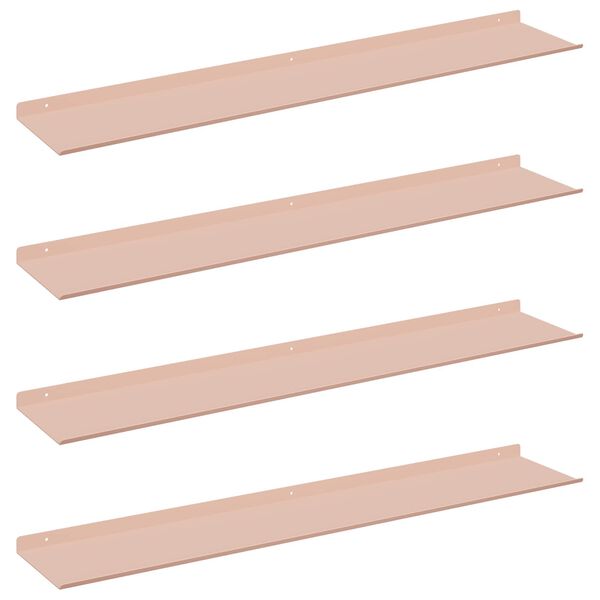 vidaXL Mensola sospesa 4 pcs Rosa 100 x 18 x 2,5 cm Acciaio