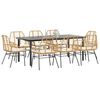 vidaXL Set da Pranzo da Giardino 9 pz con Cuscini Polyrattan Vetro