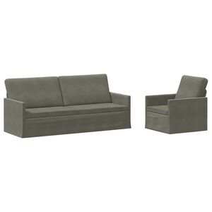 vidaXL Set di divani 2 pcs Grigio Chiaro Tessuto in Cords