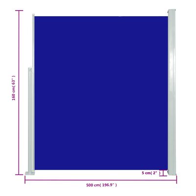 vidaXL Tenda da Sole Laterale Retrattile 160 x 500 cm Blu