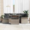 vidaXL Set Divano da Giardino con cuscino 7 pcs Grigio Poly Rattan