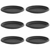 vidaXL Vassoio Rotondo per Fiori 6 pz Nero &Oslash; 23,5 x 2,5 cm Plastica