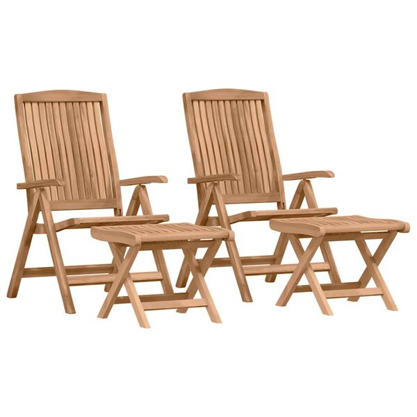 vidaXL Set da Pranzo per Giardino 4 pcs Marrone Legno di teak solido