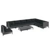vidaXL Set Divani da Giardino 9 pz con Cuscini Polyrattan Grigio Scuro