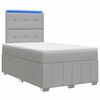 vidaXL Letto Box Spring LED con Materasso Grigio Chiaro 120 x 190 cm