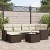 vidaXL Set Divani da Giardino 7 pz con Cuscini Marrone in Polyrattan