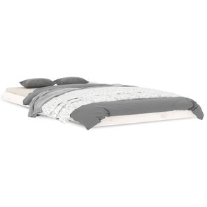 vidaXL Giroletto senza Materasso Bianco 100x200 cm Legno Massello Pino