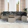 vidaXL Set Divano da Giardino 7 pcs Grigio chiaro Poly Rattan
