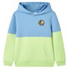 Felpa con Cappuccio per Bambini Blu e Giallo Tenue 104