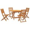 vidaXL Set da Pranzo per Giardino 5 pz in Legno Massello di Acacia