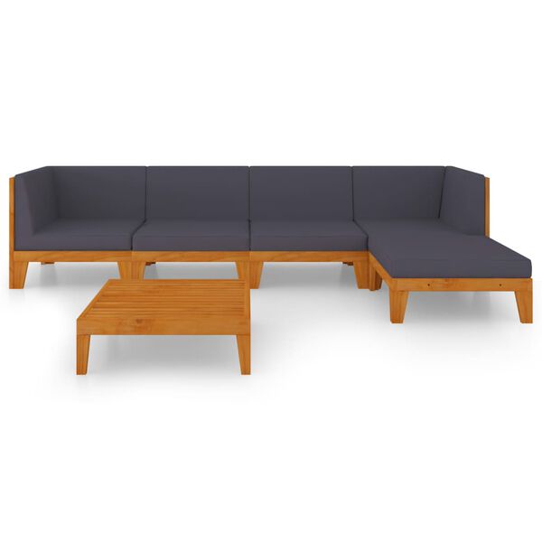 vidaXL Set Divani da Giardino 6 pz con Cuscini in Massello di Acacia