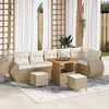 vidaXL Set Divano da Giardino 9 pcs Beige polyrattan