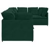 vidaXL Divano Modulare con Cuscini in Velluto Verde Scuro