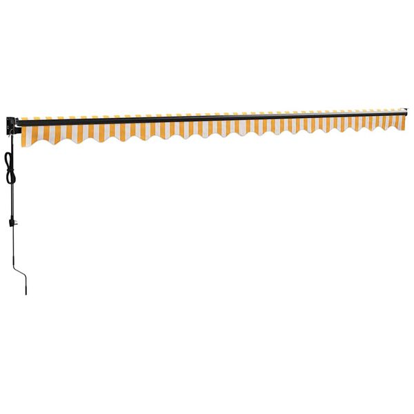 vidaXL Tenda Sole Automatica Retrattile Gialla e Bianca 5x3 m