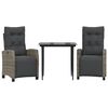 vidaXL Set da Pranzo da Giardino 3 pz con Cuscini in Polyrattan Grigio