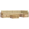 vidaXL Set di divani da esterno 6 pz Bianco e Beige Poliestere