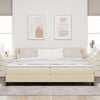 vidaXL Letto a molle con materasso Crema 200 x 200 cm Tessuto