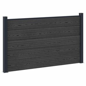 vidaXL Set di Recinzione 180 x 105 cm WPC e Alluminio Nero