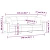 vidaXL Divano a 3 Posti Cuscini Grigio Scuro 210cm Tessuto Microfibra