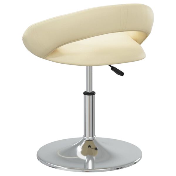 vidaXL Sedia da Pranzo Girevole Crema in Similpelle