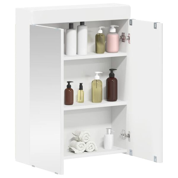 vidaXL Mobiletto per specchio da bagno TULUM Bianco 60 x 16,5 x 78 cm