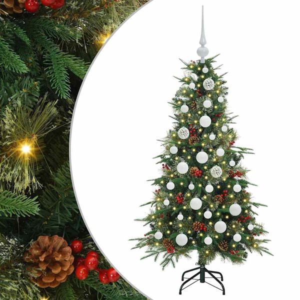 vidaXL Albero di Natale Artificiale con Rami Pieghevoli Verde 120 cm