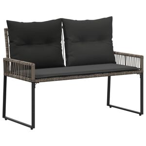 vidaXL Panchina da esterno 4 pcs Grigio e Grigio Scuro polyrattan