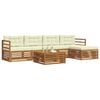 vidaXL Set di divani da esterno con cuscino 6 pcs Naturale e Crema