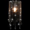 vidaXL Lampada da Muro con Perle di Cristallo Argento Rettangolare E14