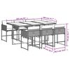 vidaXL Set da Pranzo da Giardino 7 pz Cuscini Polyrattan Grigio Chiaro