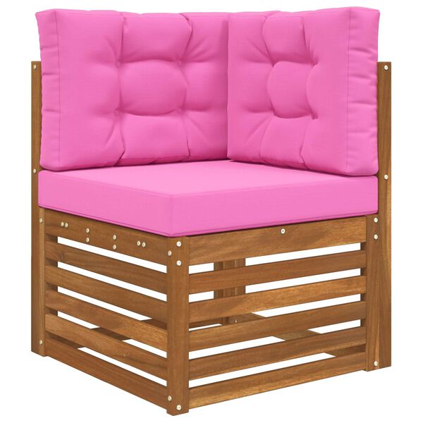 vidaXL Cuscino per divano da esterno 3 pcs Rosa Poliestere