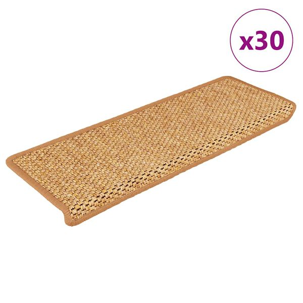 vidaXL Tappeti Adesivi Scale Aspetto Sisal 30 pz 65x21x4 cm Arancio