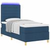 vidaXL Letto a Sorgente LED con materasso Blu 80 x 200 cm Tessuto