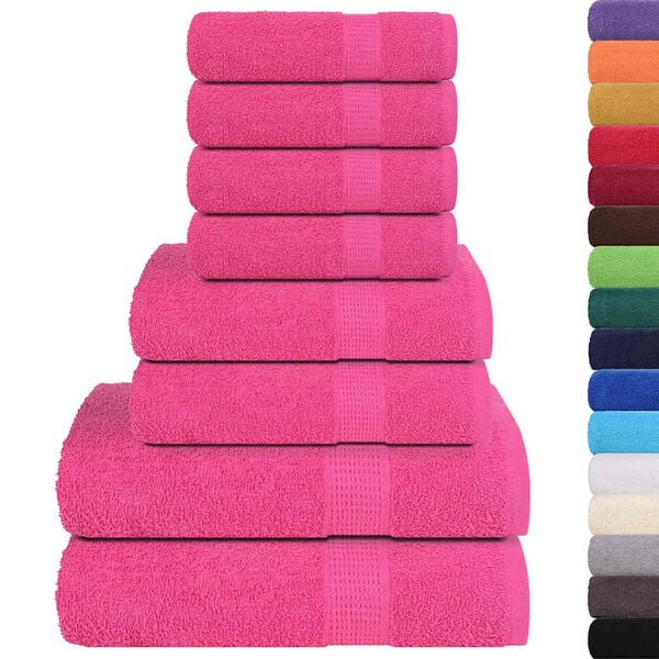 vidaXL Set Asciugamani 8 pz FROGN Rosa 100% Cotone