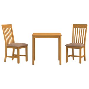 vidaXL Set da pranzo 3 pz Grigio Legno di Quercia Massello