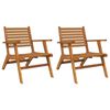 vidaXL Sedie da Giardino 2 pz in Legno Massello d'Acacia