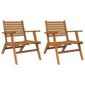 vidaXL Sedie da Giardino 2 pz in Legno Massello d'Acacia