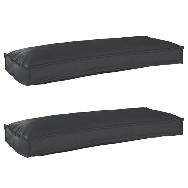 vidaXL Set di Cuscini per Pallet 2 pcs Nero 100 x 40 x 8 cm