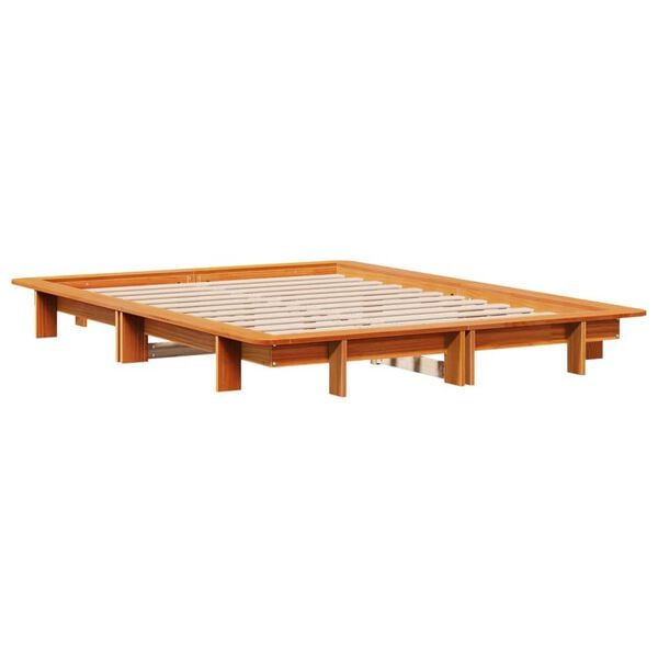 vidaXL Letto senza Materasso Marrone Cera 120x200 cm in Legno di Pino