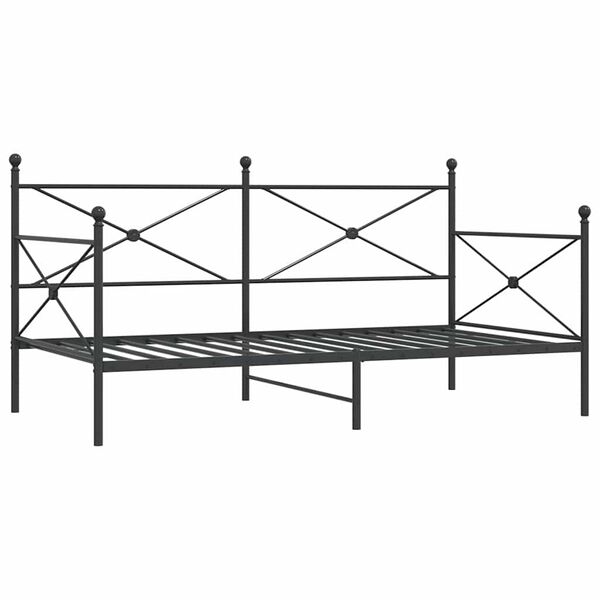 vidaXL Dormeuse senza Materasso Nero 107x203 cm in Acciaio