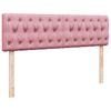 vidaXL Struttura Letto Pouf con Materasso Rosa 140x190 cm in Velluto
