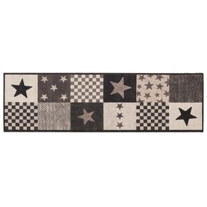 vidaXL Tappeto da Cucina stelle grigie 150 x 45 cm 100% Poliammide