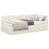 vidaXL Struttura Letto Angolare con Materasso 2 pz Crema Velluto