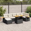 vidaXL Set Divani da Giardino con Cuscini 8 pz Nero Polyrattan Acacia