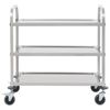 vidaXL Carrello da Cucina a 3 Livelli 95x45x83,5 cm in Acciaio Inox