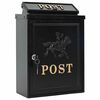 vidaXL Cassetta Postale da Muro con archiviazione Nero 29 x 13 x 41 cm