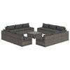 vidaXL Set Divani da Giardino 13 pz con Cuscini in Polyrattan Grigio